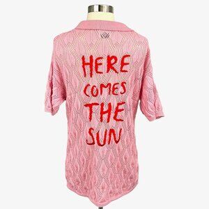Me369 Poppy V-Neck Pink Knitted Shirt Size XS / S V Neck Here Comes The Sun